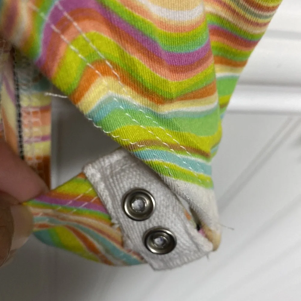 Almost Famous Womens Stripe long sleeve bodysuit size Large - Picture 4 of 6